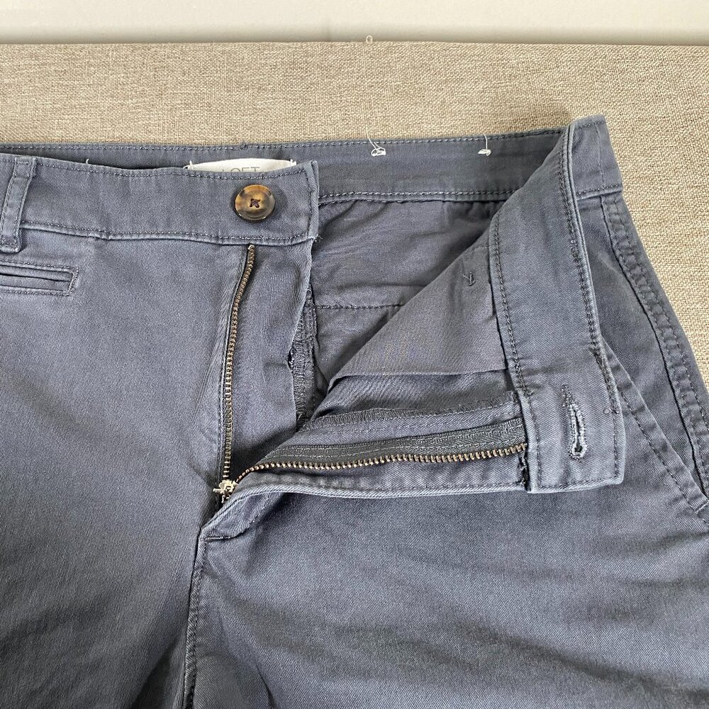 LOFT Monroe Wide Leg Chino Pants Women's 6 High Rise Gray Casual - Picture 4 of 14